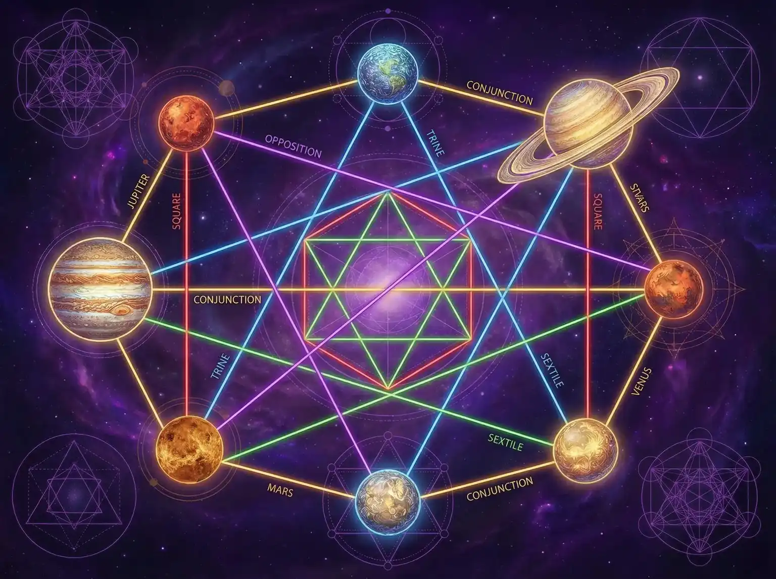 行星相位解读 - 操白丝 | 占星学进阶
